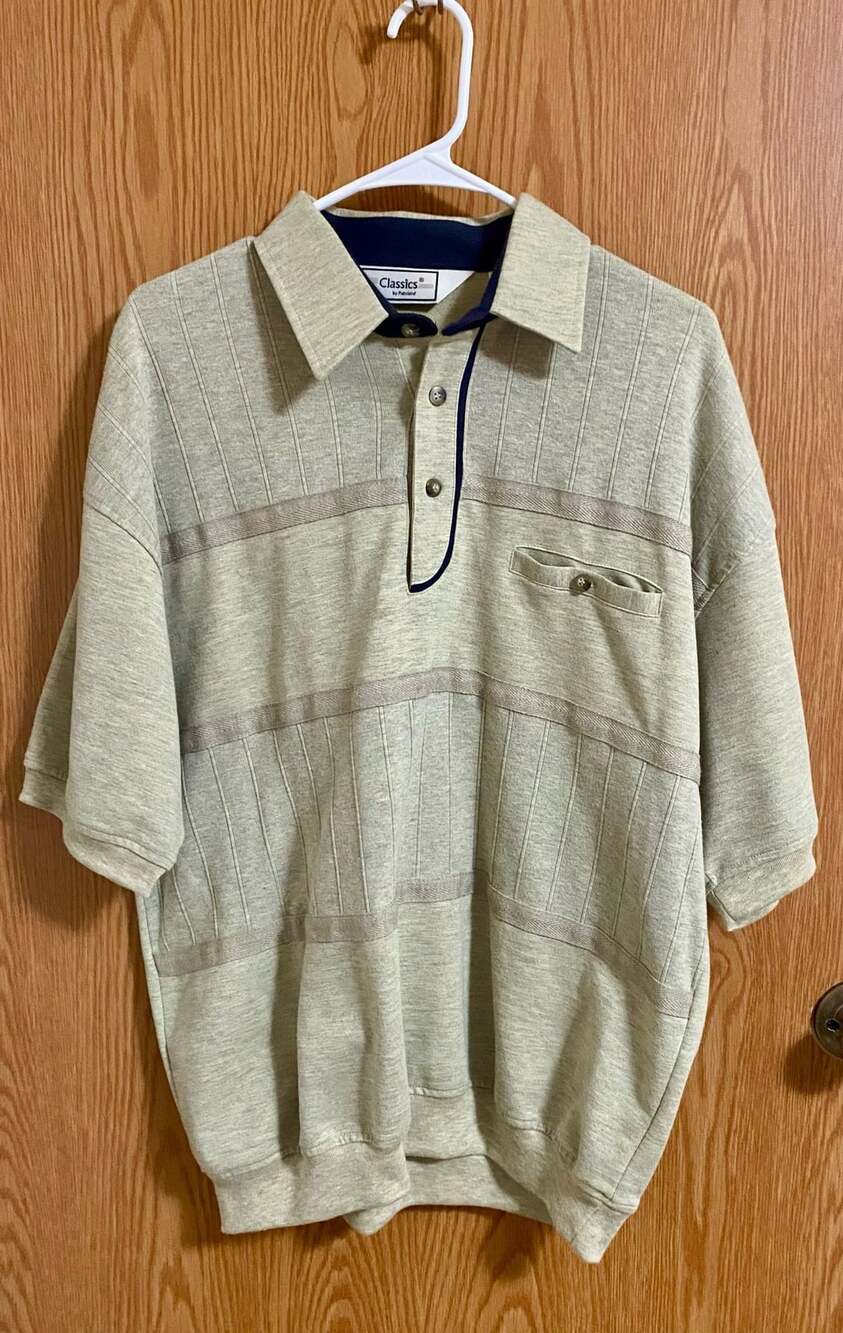 Classics by Palmland Vintage Short Sleeve Banded Bottom Grandpa-core Size L